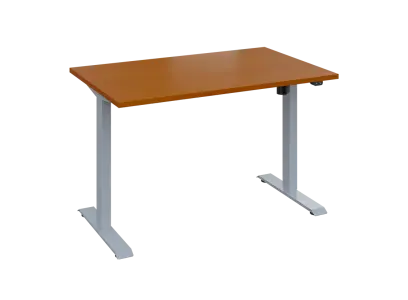 Flexi 28-12 výškově nastavitelný stůl, kovová podnož stříbrná, deska 25 mm, široký 1200 mm, třešeň šumavská